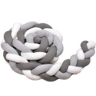 T-TOMI Knitted mattress cover 220 cm White + Grey + Anthracite - Crib Bumper