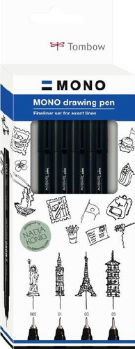 Tombow Fineliner MONO drawing pen set Bold, 4 pcs - Liner - Main image