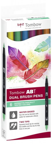 TOMBOW ABT Dermatologicaly tested double-sided - set of 6 - Felt Tip Pens - Main image