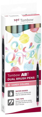 TOMBOW ABT Candy colours double-sided - set of 6 - Felt Tip Pens - Main image