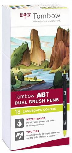 TOMBOW ABT Landscape colours double-sided - set of 18 - Felt Tip Pens - Main image