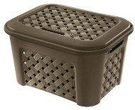 Tontarelli Laundry Basket with Lid ARIANNA SMALL, Brown - Laundry Basket