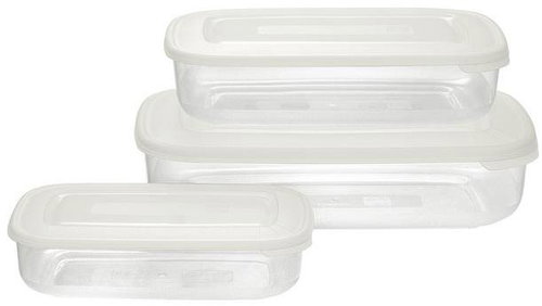 Tontarelli Food Box 3 pcs Rectangle Cream - Food Container Set - Main image