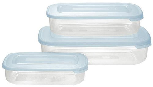 Tontarelli Food Box 3pcs Rectangle Transparent - Food Container Set - Main image