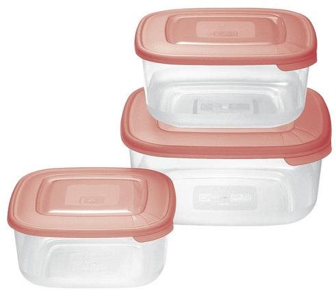 Tontarelli Food Container 3pcs Square Red - Food Container Set - Main image