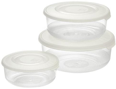 Tontarelli Food Container 3 pcs Round Cream - Food Container Set - Main image