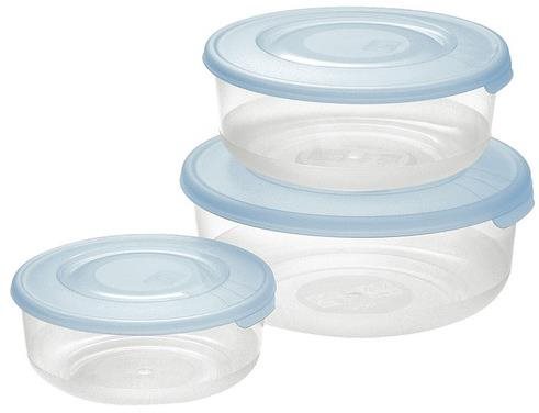 Tontarelli Food Container 3 pcs Round Transparent - Food Container Set - Main image