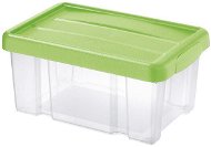 Tontarelli Box PUZZLE 14L with Lid Transparent/Green; 40.3x28.6xH19cm - Storage Box