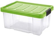 Tontarelli Box PUZZLE CLIP 14L with Lid Transparent/Green; 40.5x29xH19cm - Storage Box
