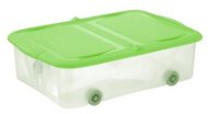 Tontarelli STOCK Box 25l with Lid, Transparent/Green - Storage Box