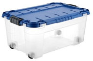 Tontarelli Storage box 4UP with lid and wheels 40 l transparent/blue - Storage Box