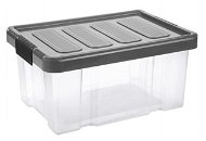 Tontarelli Box PUZZLE CLIP 14L with Lid Transparent/Graphite; 40.5x29xH19cm - Storage Box