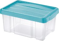 Tontarelli PUZZLE Box mit Deckel 14 L, transparent/blau - Aufbewahrungsbox