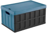 Tontarelli Folding container with lid 46 l, black/blue - Shipping Box