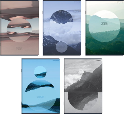 TOP 2000 Unnatural Landscape A5 füzet, vonalas, 32 lap – vegyes minták (1 db) - Füzet - Fő fotó