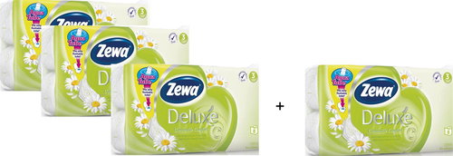 ZEWA Deluxe Comfort Camomile (8 pieces) toilet paper 3 + 1 FREE - Toiletry Set - Main image