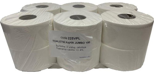 PAPLINE Plus Jumbo 190 - Pack of 12 rolls - Toilet Paper - Main image