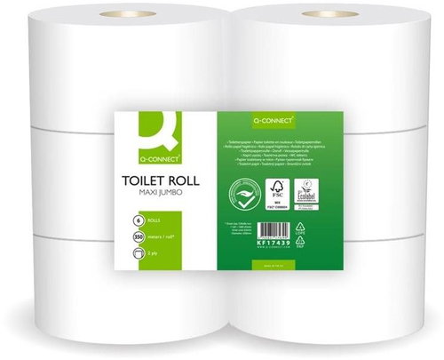 Q-CONNECT Maxi Jumbo 250 - Pack of 6 Rolls - Toilet Paper - Main image