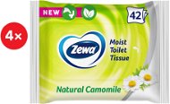 Nedves wc papír ZEWA Natural Camomile Nedves toalettpapír (4× 42 db) - Vlhčený toaletní papír