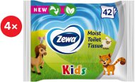 Nedves wc papír ZEWA Kids Nedves toalettpapír (4× 42 db) - Vlhčený toaletní papír