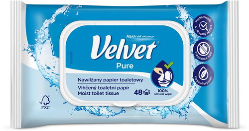 VELVET Pure (48 pcs) - Moist toilet paper - Main image