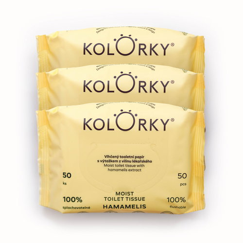 KOLORKY Moist Toilet Tissue Hamamelis 150 ks (3× 50 ks) - Moist toilet paper - Main image