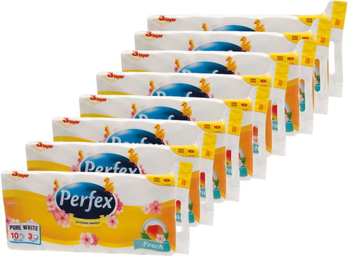 PERFEX Pure White Peach 8× (10 pcs) - Toilet Paper - Main image