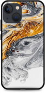 TopQ Kryt Luxury iPhone 13 pevný Marble šedo-zlatý 64754 - Phone Cover