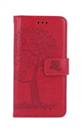 TopQ Pouzdro iPhone SE 2020 knížkové Tmavě růžový strom sovičky 93524 - Phone Case