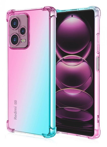 TopQ Kryt Xiaomi Redmi Note 12 Pro+ 5G Shock duhový mentolovo-růžový 96614 - Phone Cover - Main image