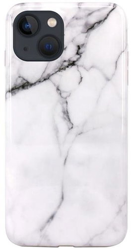 TopQ Kryt iPhone 13 mini silikon Mramor bílý 67282 - Phone Cover - Main image