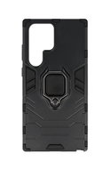 TopQ Kryt Samsung S23 Ultra odolný černý s prstenem 104986 - Phone Cover