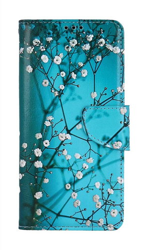 TopQ Pouzdro Motorola Moto E32s knížkové Modré s květy 107383 - Phone Case - Main image
