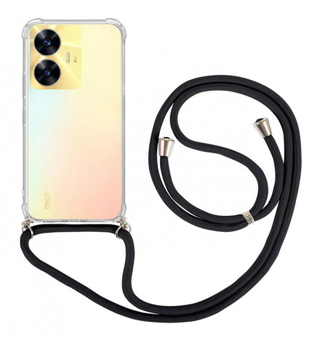 TopQ Kryt Realme C55 s černou šňůrkou průhledný 106633 - Phone Cover - Main image