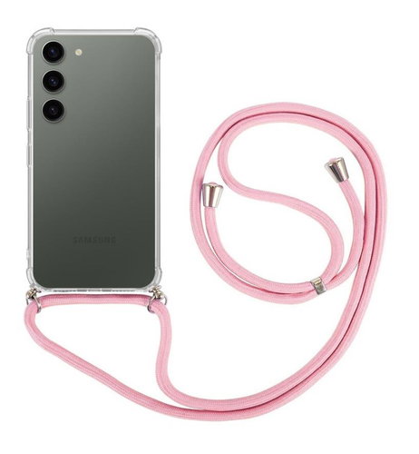 TopQ Kryt Samsung S23 s růžovou šňůrkou průhledný 106698 - Phone Cover - Main image