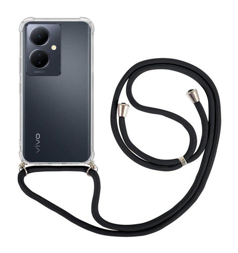 TopQ Cover Vivo V29 Lite 5G with black cord transparent 106598 - Phone Cover - Main image