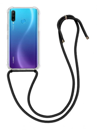 TopQ Kryt Huawei P30 Lite s černou šňůrkou průhledný 92674 - Phone Cover - Main image