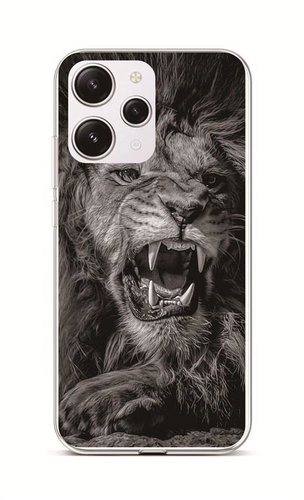 TopQ Kryt Xiaomi Redmi 12 Černobílý lev 106684 - Phone Cover - Main image