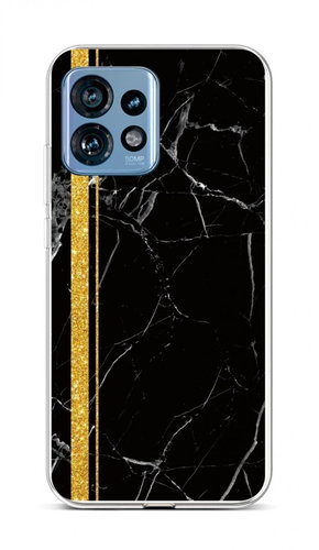 TopQ Kryt Motorola Edge 40 Mramor černo-zlatý 106264 - Phone Cover - Main image