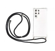 TopQ Kryt Samsung S22 Ultra s čiernou šnúrkou priehľadný 93476 - Kryt na mobil