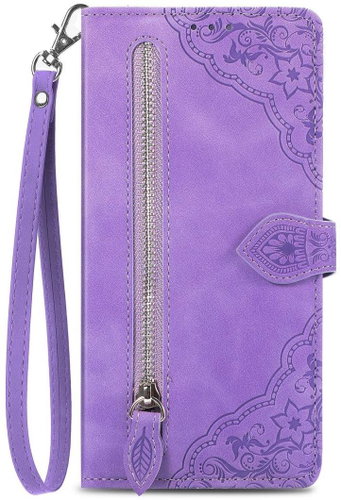 TopQ Pouzdro Xiaomi Redmi Note 12S knížkové se zipem fialové 99930 - Phone Case - Main image