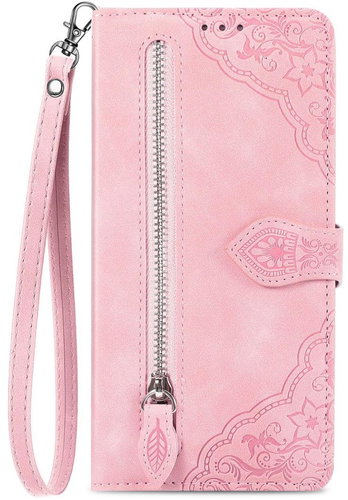 TopQ Pouzdro Xiaomi Redmi Note 12S knížkové se zipem růžové 99928 - Phone Case - Main image