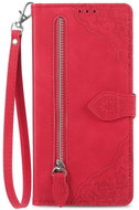 TopQ Pouzdro Xiaomi Redmi Note 12S knížkové se zipem červené 99926 - Phone Case