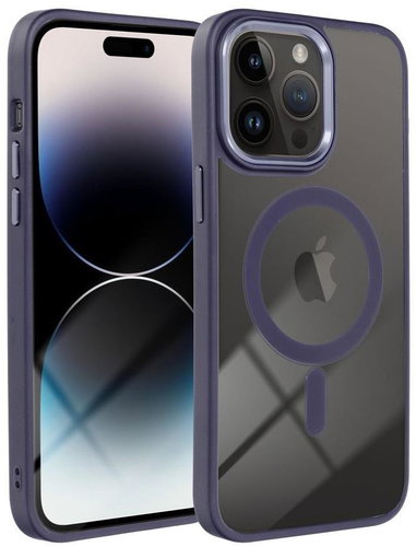 TopQ Kryt Magnetic iPhone 14 Pro pevný s fialovým rámečkem 108466 - Phone Cover - Main image