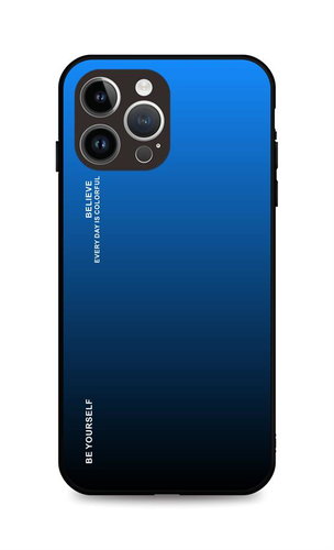 TopQ Kryt LUXURY iPhone 15 Pro Max pevný duhový modrý 105128 - Phone Cover - Main image