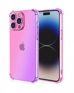 TopQ Kryt iPhone 15 Pro Max Shock duhový růžovo-fialový 99705 - Phone Cover