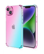 TopQ Kryt iPhone 15 Shock duhový mentolovo-růžový 99695 - Phone Cover