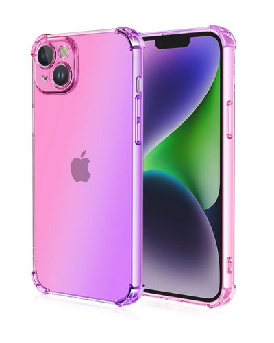 TopQ Cover iPhone 15 Shock rainbow pink-purple 99693 - Phone Cover - Main image