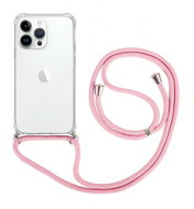 TopQ Kryt iPhone 15 Pro Max s růžovou šňůrkou průhledný 105214 - Phone Cover