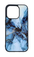 TopQ Kryt Marble iPhone 15 Pro Max pevný Smoky Blue 105209 - Phone Cover